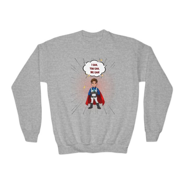 Superhero AmeriCan boy Youth Crewneck Sweatshirt - Image 5