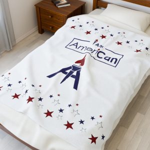 I am AmeriCan Velveteen Plush Blanket