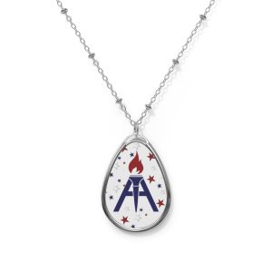 AmeriCan Oval Necklace with Star Detail