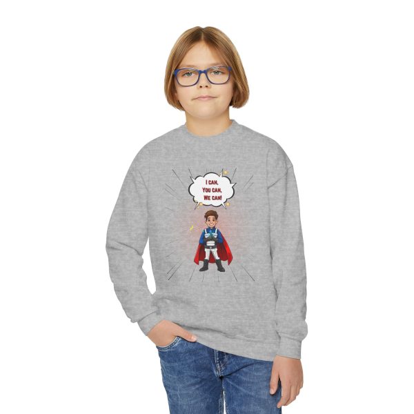 Superhero AmeriCan boy Youth Crewneck Sweatshirt - Image 7