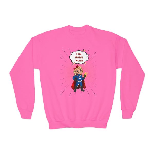 Superhero AmeriCan girl Youth Crewneck Sweatshirt - Image 7